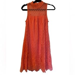 Hint of Mint Coral Lace Shift Dress